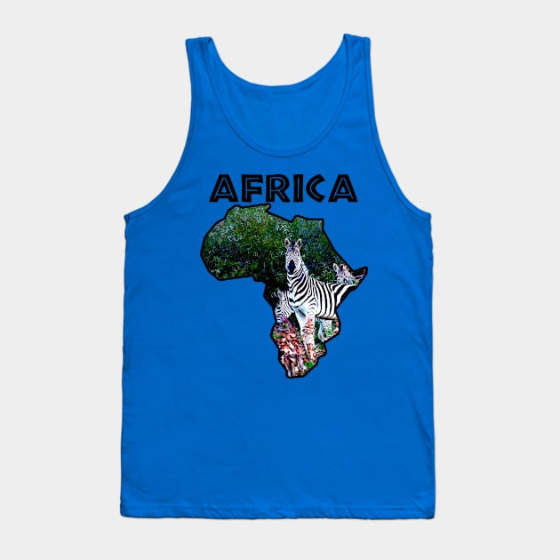 African Wildlife Continent Zebra Aloe Tank Top by PathblazerStudios